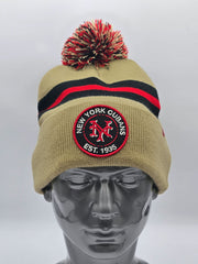 NEW YORK CUBANS KHAKI KNIT POM BEANIE